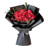 Midnight Romance Two Dozen Rose Wrapped Bouquet - NYC Bouquet Delivery