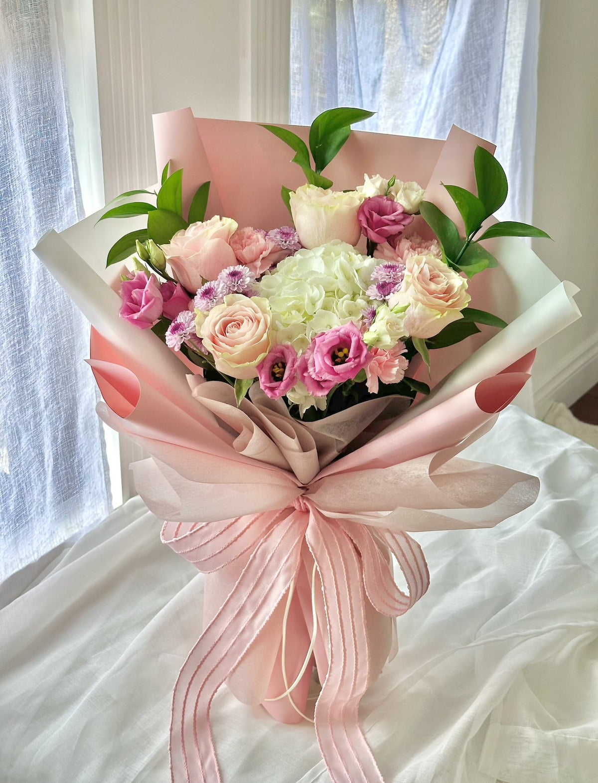 Ballet Rose Wrapped Bouquet - NYC Bouquet Delivery