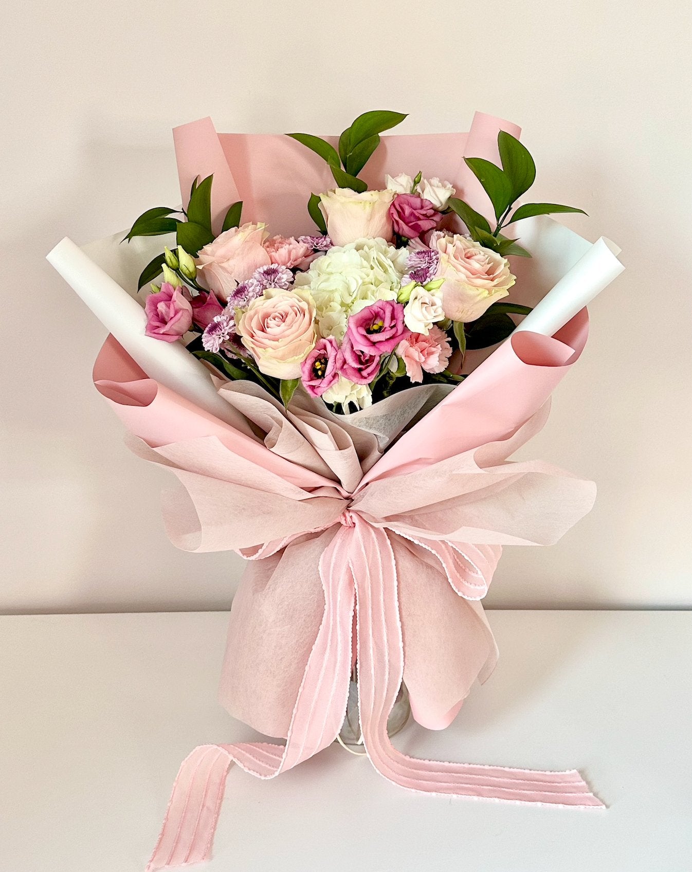 Ballet Rose Wrapped Bouquet - NYC Bouquet Delivery