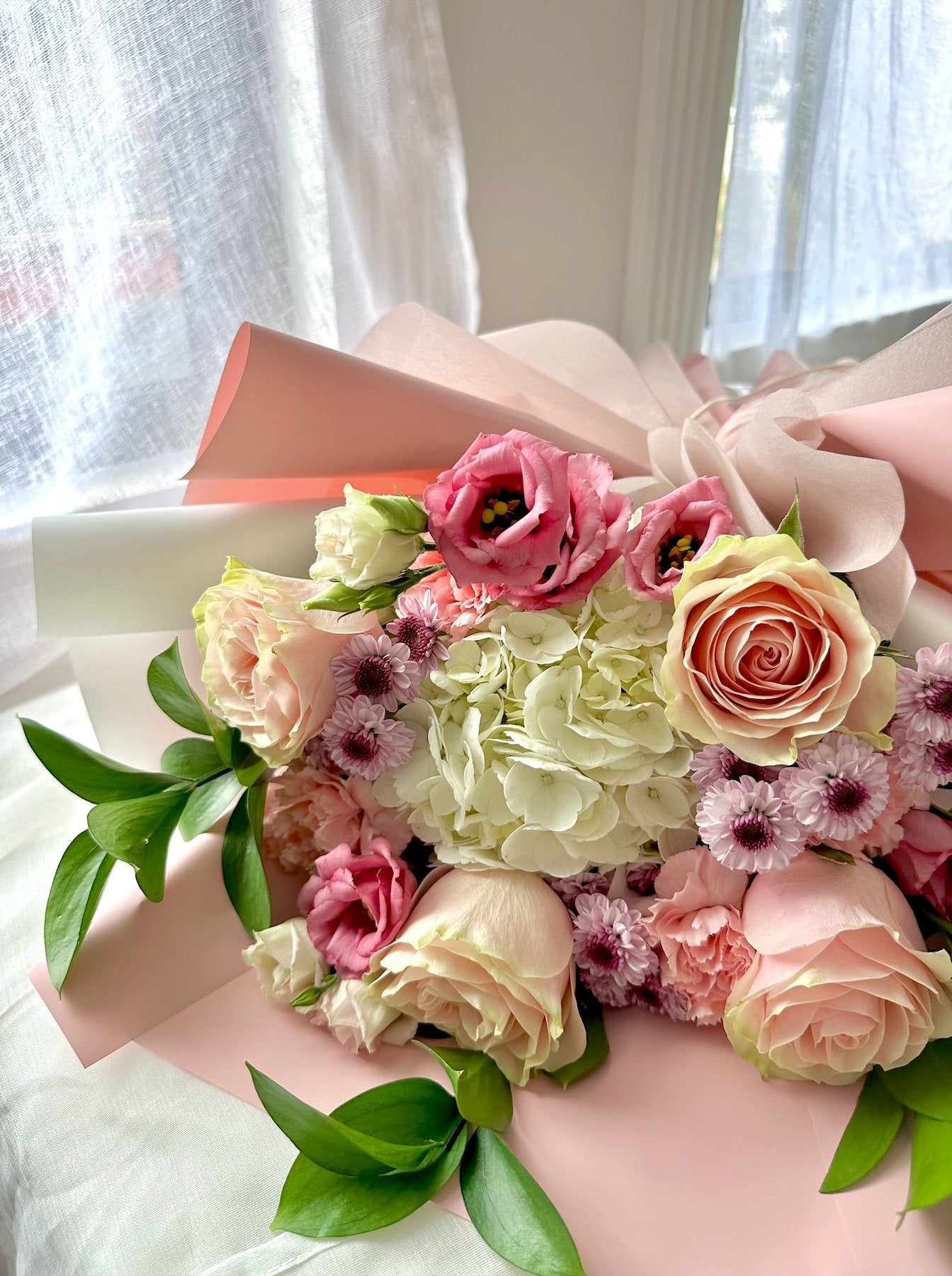 Ballet Rose Wrapped Bouquet - NYC Bouquet Delivery