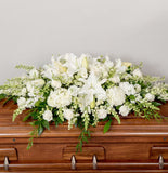 Life & Remembrance - Casket Spray White Flowers - NYC Bouquet Delivery