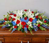 Colorful Reflections - Casket Spray Multicolor Mixed Flowers - NYC Bouquet Delivery