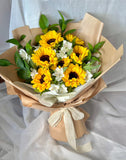 Sunflower Bliss Wrapped Bouquet - NYC Bouquet Delivery