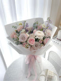 Whispering Petals Bouquet – Soft Pink and White Roses - NYC Bouquet Delivery