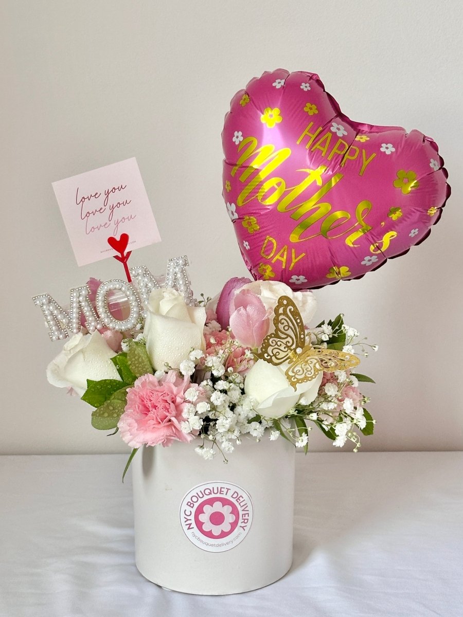 Love You, Mom Vase Arrangement - Mother's Day Special Edition 2025 - NYC Bouquet Delivery