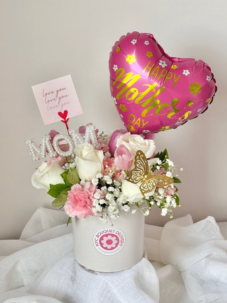 Love You, Mom Vase Arrangement - Mother's Day Special Edition 2025 - NYC Bouquet Delivery
