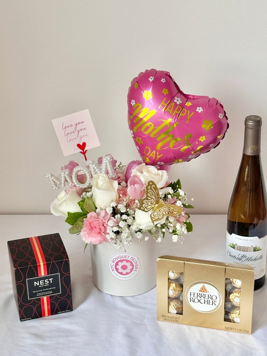Love You, Mom Vase Arrangement - Mother's Day Special Edition 2025 - NYC Bouquet Delivery