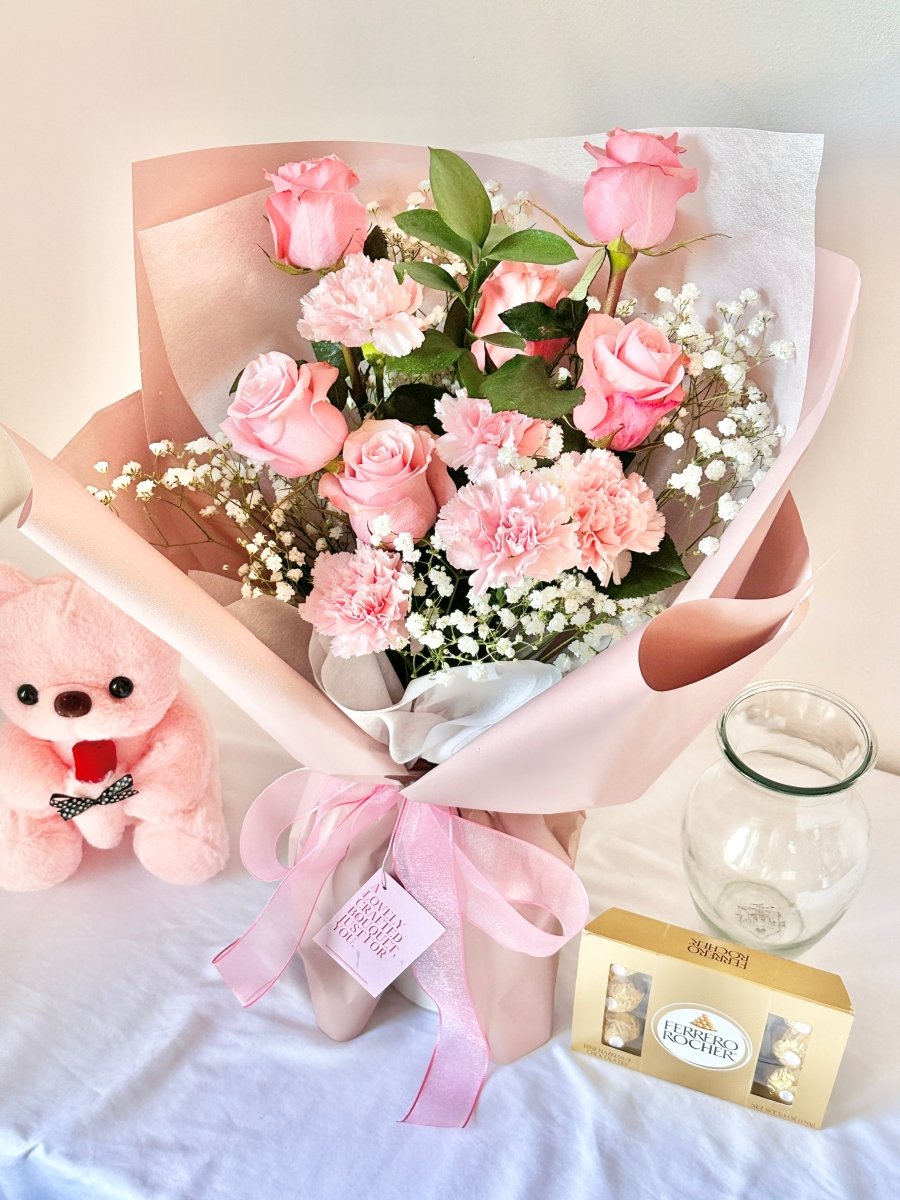 [Pick Up ONLY] Blush Pink Rose & Carnation Bouquet - Mother's Day Special Edition 2025 - NYC Bouquet Delivery