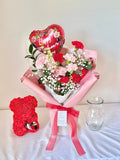 [Pick Up ONLY] Pink & Red Blooming Love Bouquet with Balloon - Mother’s Day Special - NYC Bouquet Delivery