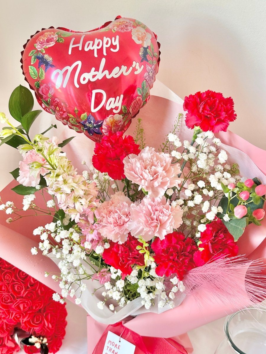 [Pick Up ONLY] Pink & Red Blooming Love Bouquet with Balloon - Mother’s Day Special - NYC Bouquet Delivery
