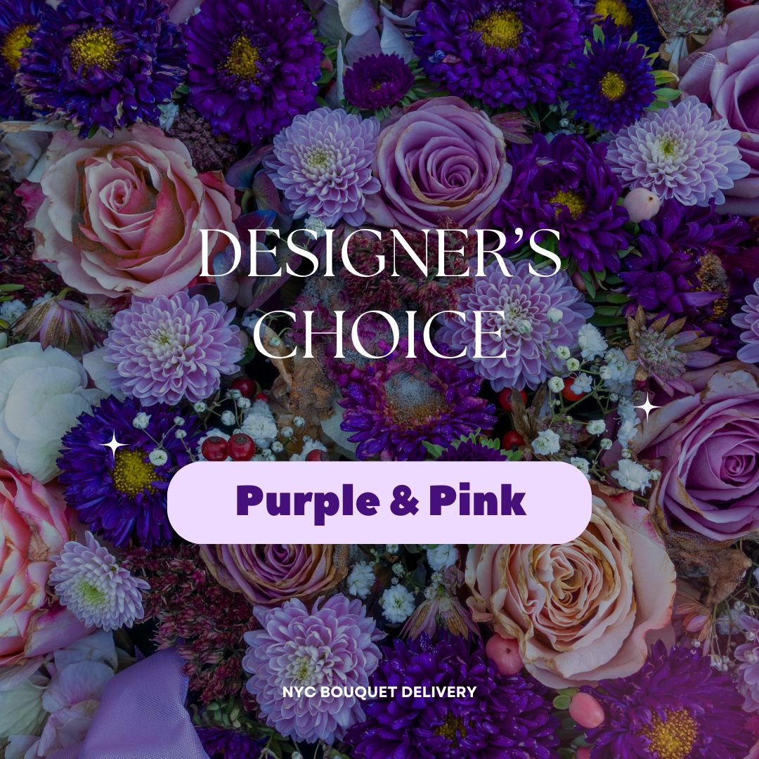 Designer's Choice - Purple & Pink Tone (Vase or Bouquet) - NYC Bouquet Delivery